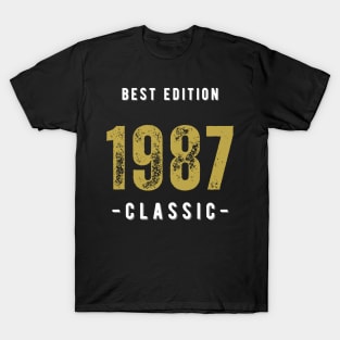 Vintage Birthday Year 1987 Black T-Shirt